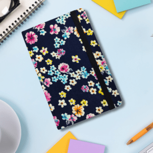 blue floral diary