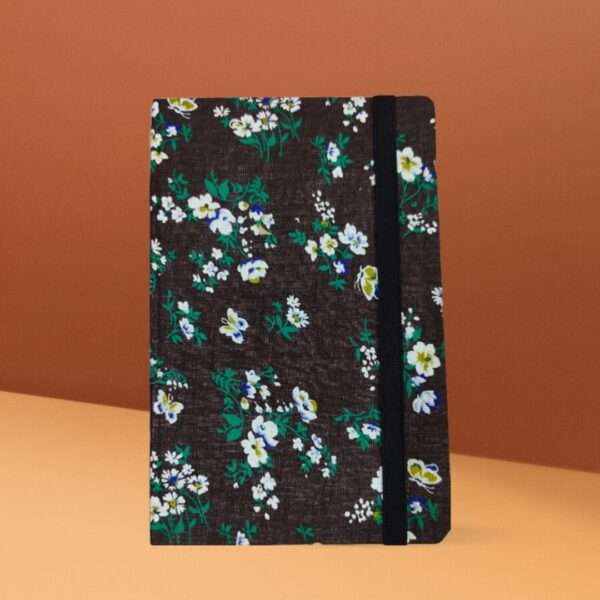 brown floral diary