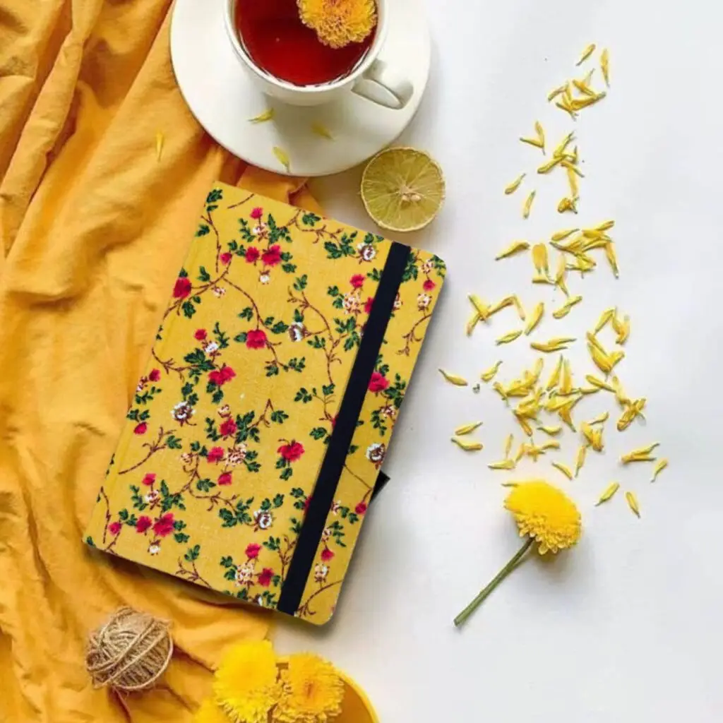 Yellow Floral Diary
