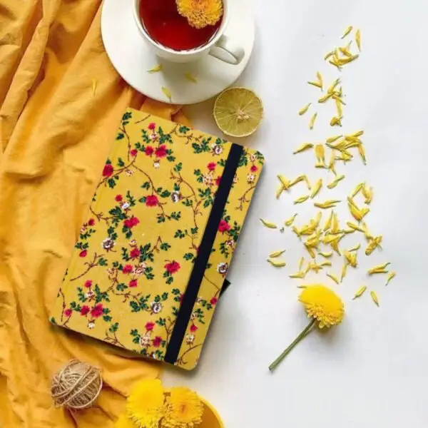 Yellow Floral Diary