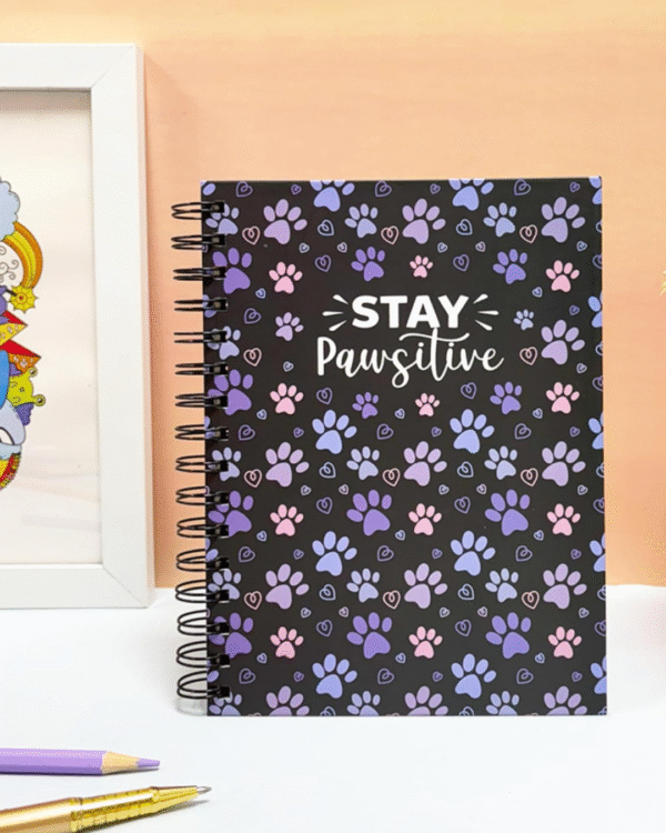 Stay Pawsitive Spiral Notebook