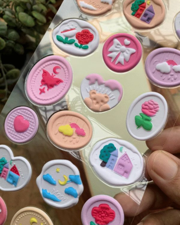 wax themed stickers 9a