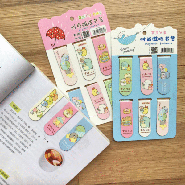 Cute Magnetic Cartoon Bookmarks Set 1