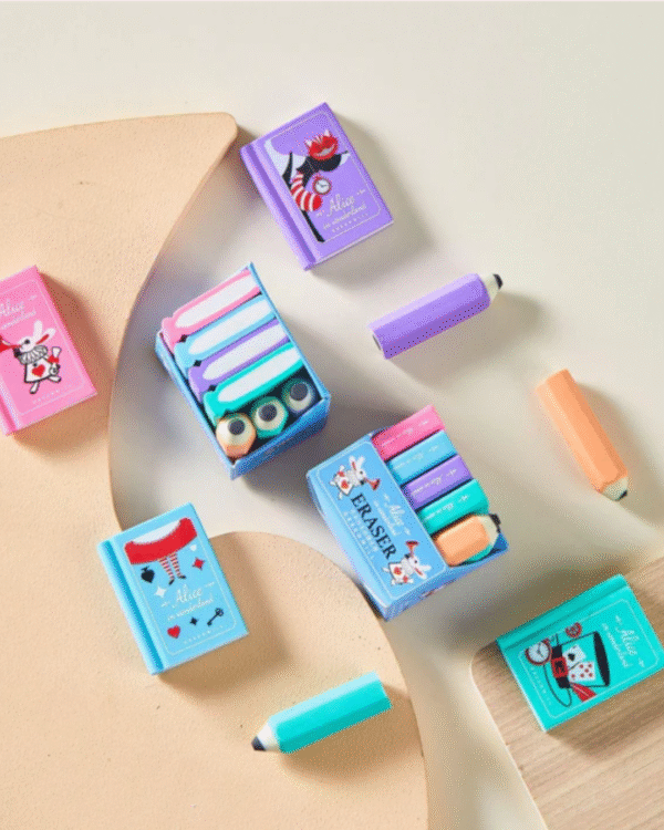 BookyClean Erasers Books & Pencils l Eraser Set