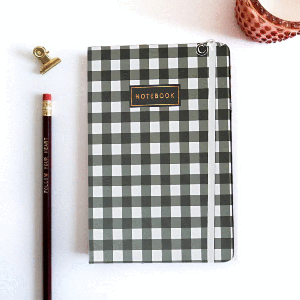 Black white Check Diary
