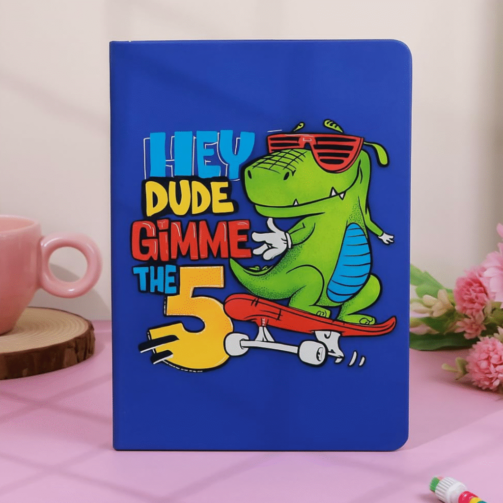 Premium Side-Printed Dino Diary